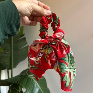 Tropical floral hair scrunchie